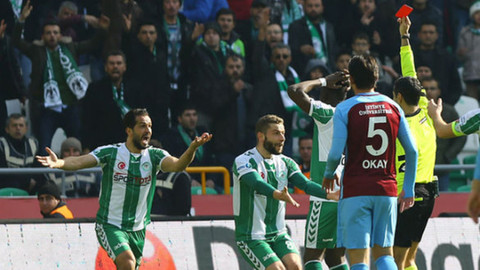Trabzonspor Konyaspor maçında 4 gol, 2 kırmızı 1 penaltı!