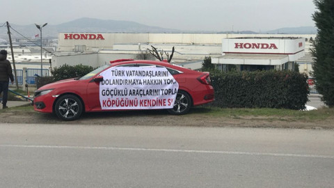 Honda kullananlardan göçük protestosu