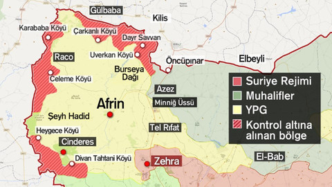 Afrin'de PYD'nin Türkiye sınırıyla bağlantısı kopmak üzere