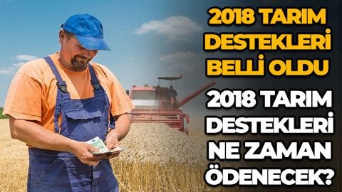 2018 tarım destekleri belli oldu - 2018 tarım destekleri ne zaman ödenecek?