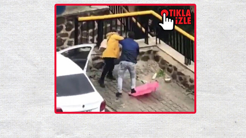 İzmir'de sokak ortasında kadına şiddet