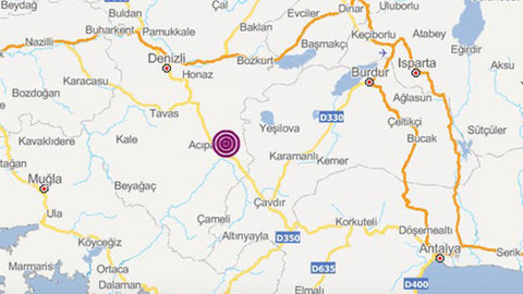 Denizli'de 5.5 büyüklüğünde deprem meydana geldi