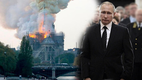 Putin yangını gözyaşlarıyla izlemiş