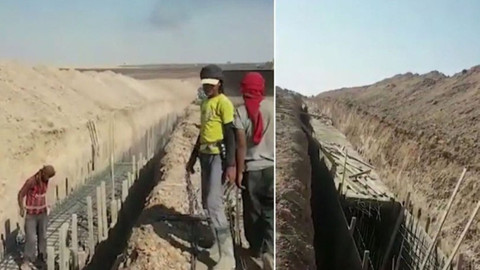 Ceylanpınar'ın karşısında PKK/PYD'li teröristler tünel kazıyorlar