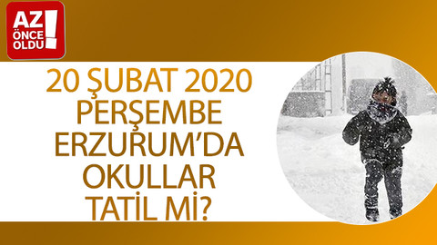20 Şubat 2020 Perşembe Erzurum’da okullar tatil mi?