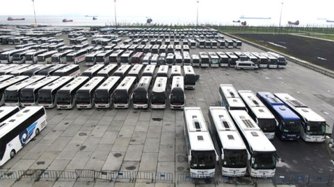 Yüzlerce otobüs Yenikapı miting alanında
