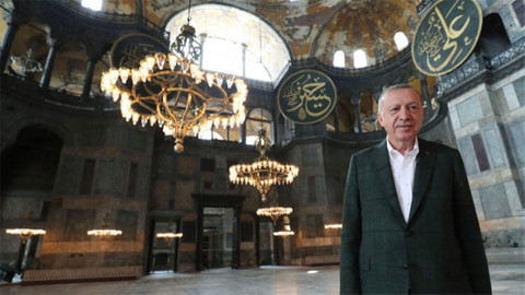 Erdoğan'dan Ayasofya paylaşımı: Ta ezelden sen bizimsin, biz de senin