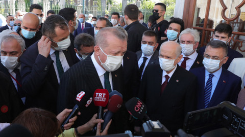 Cumhurbaşkanı Erdoğan ve Bahçeli, Fatih'in türbesine gitti