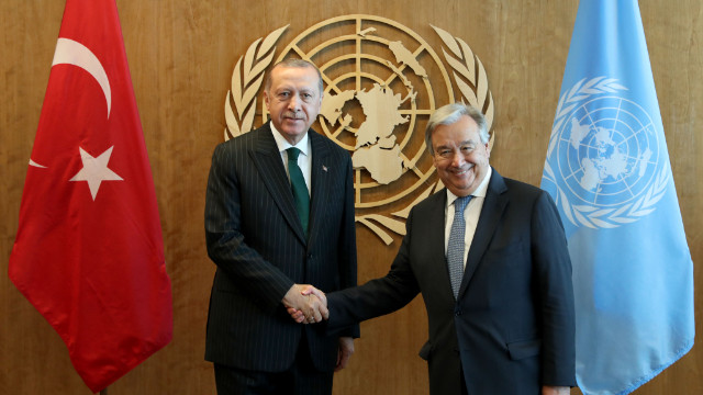 Az Önce! Cumhurbaşkanı Erdoğan'ın BM Genel Sekreteri Antonio Guterres ile görüşmesi sona erdi