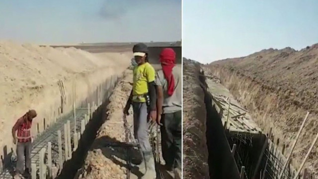Ceylanpınar'ın karşısında PKK/PYD'li teröristler tünel kazıyorlar