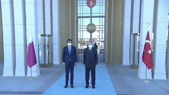 Katar Emiri Al Sani, Erdoğan tarafından karşılandı
