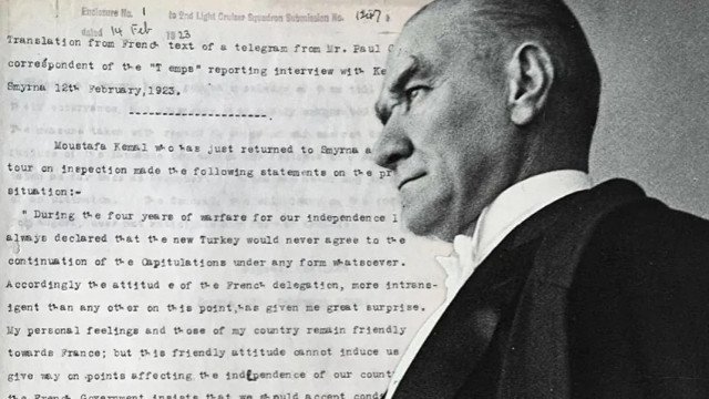 Atatürk'ün hiç yayımlanmayan röportajı İngiliz arşivinde