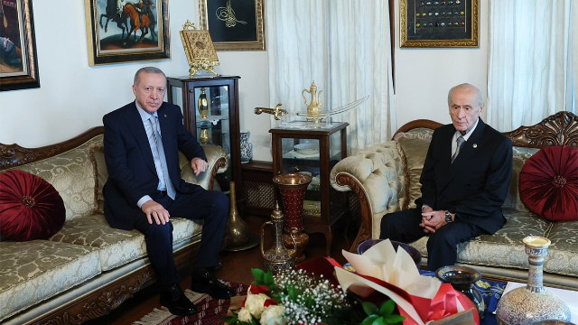 En son 9 Ocak'ta bir araya gelmişlerdi! Cumhurbaşkanı Erdoğan, Bahçeli'yi ziyaret etti