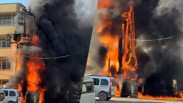Mahallenin ortasındaki trafo bomba gibi patladı!