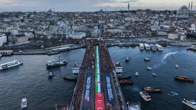 İstanbul'dan dünyaya Gazze mesajı... "Sinmiyoruz, susmuyoruz Filistin'i unutmuyoruz"
