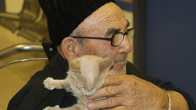 Ali Meşe tedavi gördüğü hastanede kedisine kavuştu