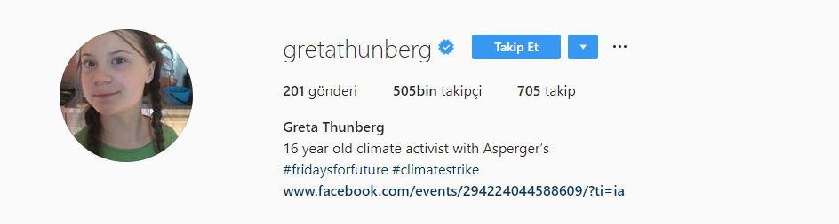 Greta Thunberg Instagram adresi