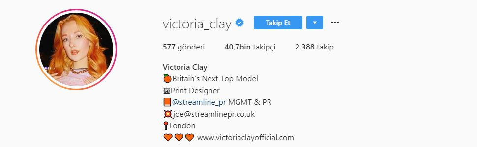 Victoria Clay Instagram adresi