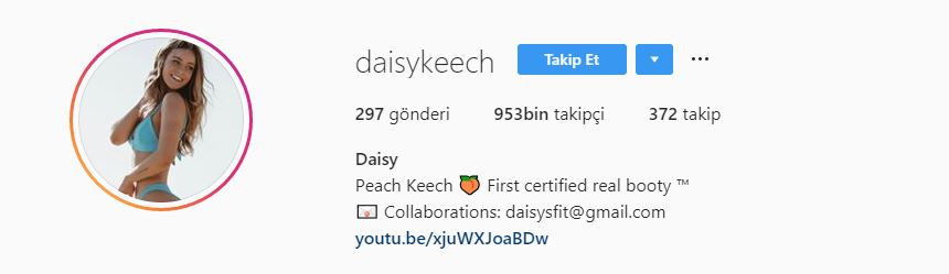 Daisy Keech Instagram adresi