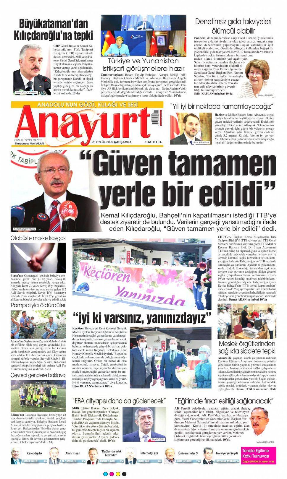 23 Eylül 2020 gazete manşetleri! - Sayfa 2