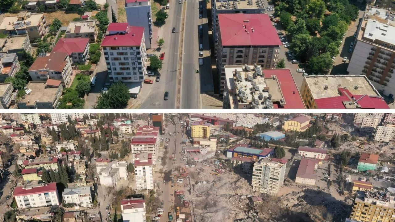 Depremden önce ve sonra Kahramanmaraş! Fotoğraflar yıkımı ortaya koydu - Sayfa 1